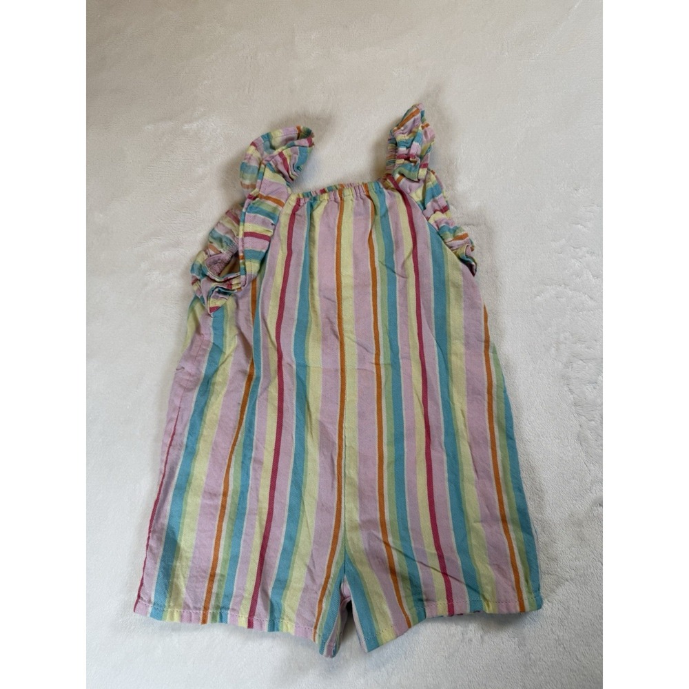 Tucker + Tate Baby Girl 9M Double Flutter Cotton Romper Stripe NWT Nordstrom